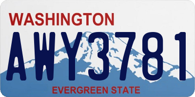 WA license plate AWY3781