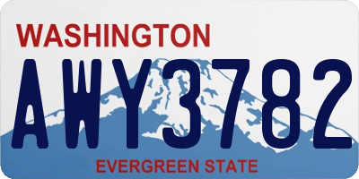 WA license plate AWY3782