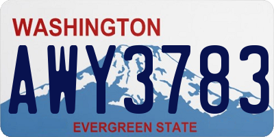 WA license plate AWY3783