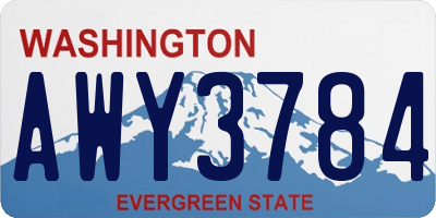 WA license plate AWY3784