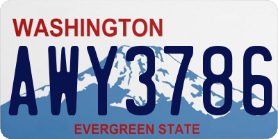 WA license plate AWY3786