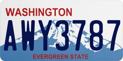 WA license plate AWY3787
