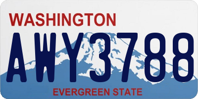 WA license plate AWY3788