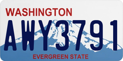 WA license plate AWY3791
