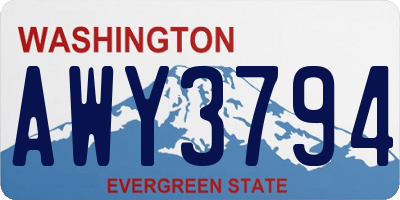 WA license plate AWY3794