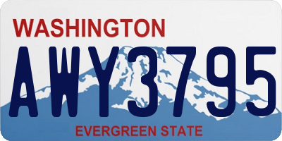 WA license plate AWY3795