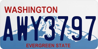 WA license plate AWY3797