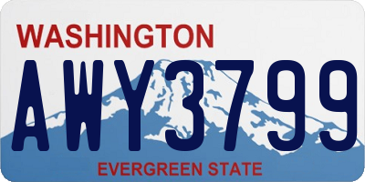 WA license plate AWY3799