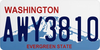 WA license plate AWY3810