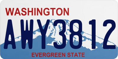 WA license plate AWY3812