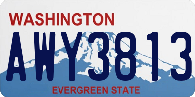 WA license plate AWY3813