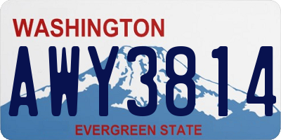 WA license plate AWY3814