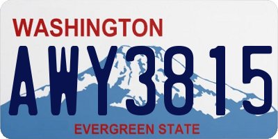 WA license plate AWY3815