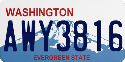 WA license plate AWY3816