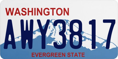 WA license plate AWY3817