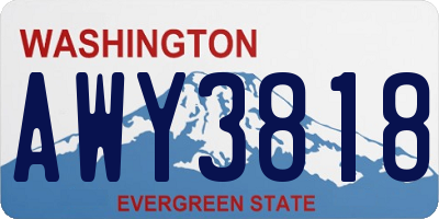 WA license plate AWY3818