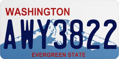 WA license plate AWY3822