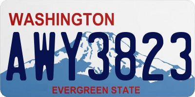 WA license plate AWY3823