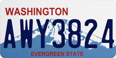 WA license plate AWY3824