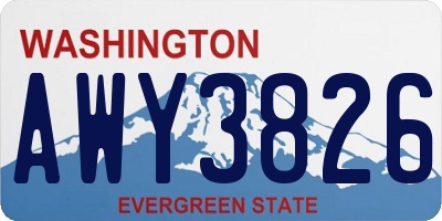 WA license plate AWY3826