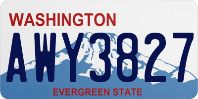 WA license plate AWY3827