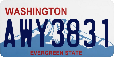 WA license plate AWY3831