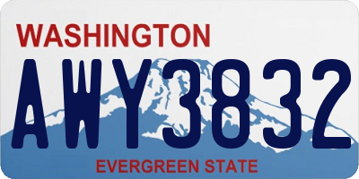 WA license plate AWY3832