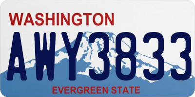 WA license plate AWY3833