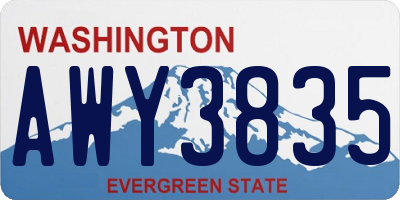 WA license plate AWY3835