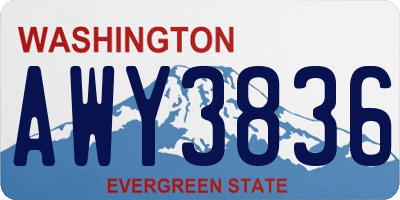 WA license plate AWY3836