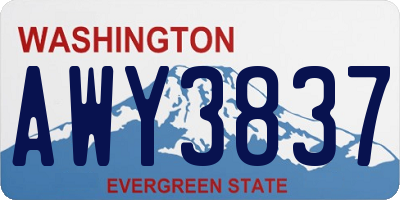 WA license plate AWY3837