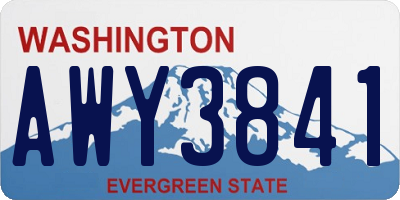 WA license plate AWY3841