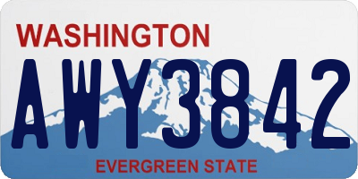 WA license plate AWY3842