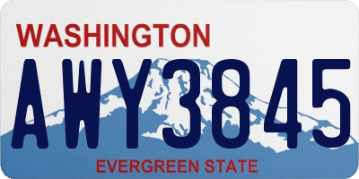 WA license plate AWY3845