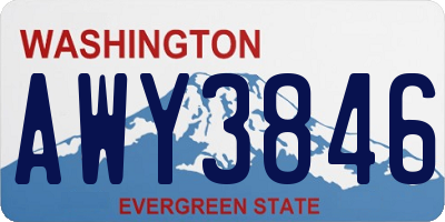 WA license plate AWY3846