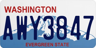 WA license plate AWY3847
