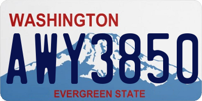 WA license plate AWY3850