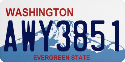 WA license plate AWY3851