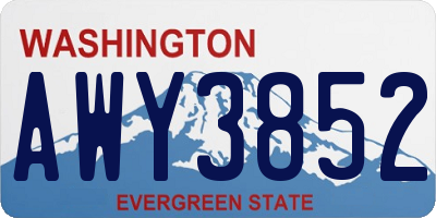 WA license plate AWY3852