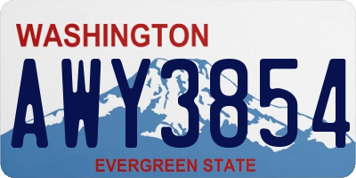 WA license plate AWY3854