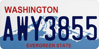 WA license plate AWY3855
