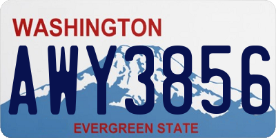 WA license plate AWY3856