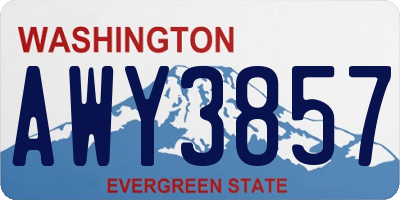 WA license plate AWY3857