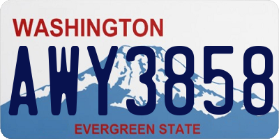 WA license plate AWY3858