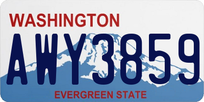WA license plate AWY3859