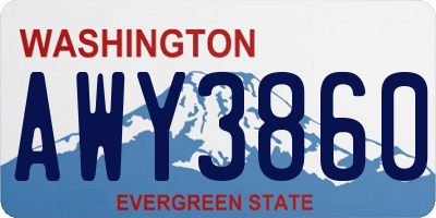 WA license plate AWY3860