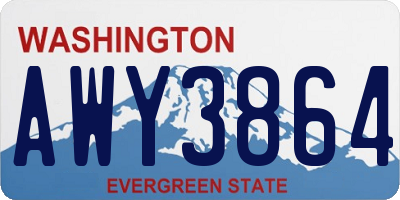 WA license plate AWY3864