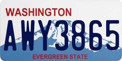 WA license plate AWY3865
