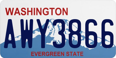 WA license plate AWY3866