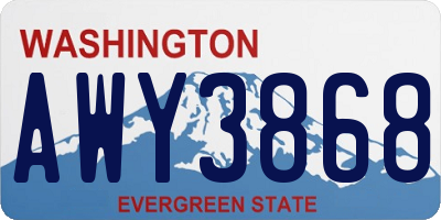 WA license plate AWY3868